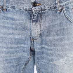 Pre Owned Dolce & Gabbana Blue Distressed Denim Regular Fit Jeans XXL/Waist 39"