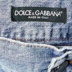 Pre Owned Dolce & Gabbana Blue Distressed Denim Regular Fit Jeans XXL/Waist 39"