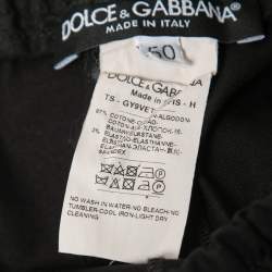 Pre Owned Dolce & Gabbana Black Cotton Elasticized Waist Trousers L
