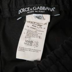 Pre Owned Dolce & Gabbana Black Cotton Elasticized Waist Trousers L