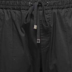 Pre Owned Dolce & Gabbana Black Cotton Elasticized Waist Trousers L
