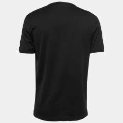Pre Owned Dolce & Gabbana Black King I Was There Print Cotton T-Shirt L