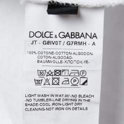 Pre Owned Dolce & Gabbana White Cotton Logo Plaque T-Shirt XS