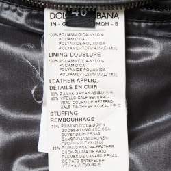 Pre Owned Dolce & Gabbana Dark Grey Nylon Hooded Puffer Jacket S