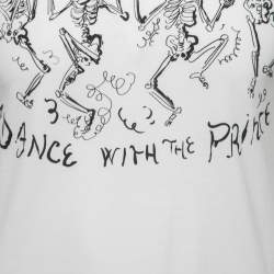 Pre Owned Dolce & Gabbana White Dance With The Price Print Cotton T-Shirt XS
