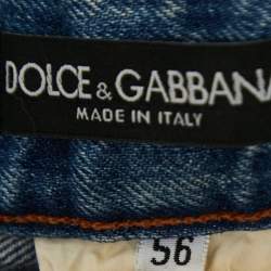 Pre Owned Dolce & Gabbana Blue Washed Denim Regular Fit Jeans XXXL