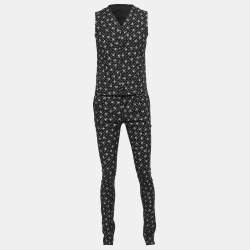 Dolce and Gabbana Black Skull Printed Wool 3 Piece SuiT
