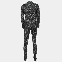 Dolce and Gabbana Black Skull Printed Wool 3 Piece SuiT