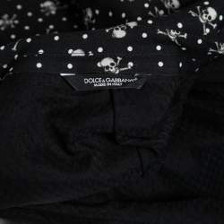 Dolce and Gabbana Black Skull Printed Wool 3 Piece SuiT