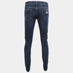 Pre Owned Dolce & Gabbana Dark Blue Denim Stretch Fit Jeans L Waist 34"