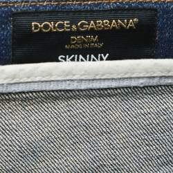 Pre Owned Dolce & Gabbana Blue Denim Skinny Jeans L Waist 34"