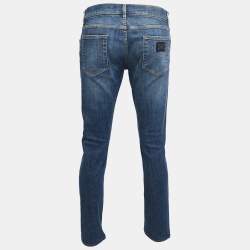 Pre Owned Dolce & Gabbana Blue Denim Skinny Jeans L Waist 34"
