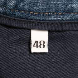 Pre Owned Dolce & Gabbana Blue Distressed Denim Bermuda Shorts M