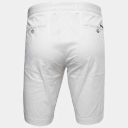 Pre Owned Dolce & Gabbana White Cotton Bermuda Shorts L