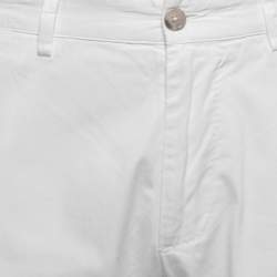Pre Owned Dolce & Gabbana White Cotton Bermuda Shorts L