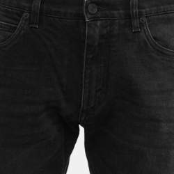 Pre Owned Dolce & Gabbana Black Washed Denim Bermuda Shorts M Waist 32"