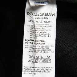 Pre Owned Dolce & Gabbana Black Washed Stretch Denim Skinny Jeans M Waist 33"