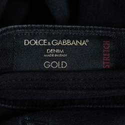 Pre Owned Dolce & Gabbana Black Washed Stretch Denim Skinny Jeans M Waist 33"