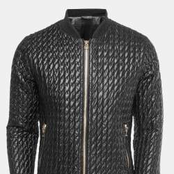 Pre Owned Dolce & Gabbana Black Quilted Nylon Zip Front Bomber Jacket L