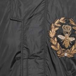 مملوكة مسبقًا Dolce & Gabbana Black Embroidered Nylon Sleeveless Jacket L