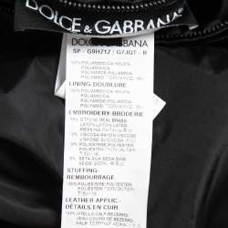 مملوكة مسبقًا Dolce & Gabbana Black Embroidered Nylon Sleeveless Jacket L