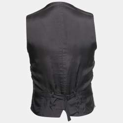 Pre Owned Dolce & Gabbana Grey/Black Cotton Waistcoat M