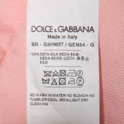 Pre Owned Dolce & Gabbana Pink Tropical Printed Silk Short Sleeve Shirt M