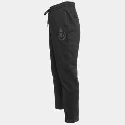 Pre Owned Dolce & Gabbana Black Cotton Knit Track Pants 4XL