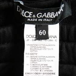 Pre Owned Dolce & Gabbana Black Cotton Knit Logo Embroidered Jogger Pants 5XL