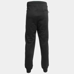 Pre Owned Dolce & Gabbana Black Cotton Knit Logo Embroidered Jogger Pants 5XL
