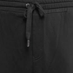 Pre Owned Dolce & Gabbana Black Cotton Knit Logo Embroidered Jogger Pants 5XL