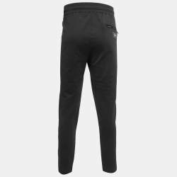 Pre Owned Dolce & Gabbana Black Cotton Knit Zip Detail Track Pants 5XL