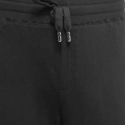 Pre Owned Dolce & Gabbana Black Cotton Knit Zip Detail Track Pants 5XL
