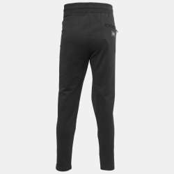 Pre Owned Dolce & Gabbana Black Cotton Knit Zip Detail Track Pants 5XL