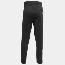Pre Owned Dolce & Gabbana Black Cotton Knit Zip Detail Track Pants 5XL