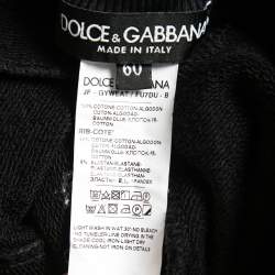 Pre Owned Dolce & Gabbana Black Cotton Knit Zip Detail Track Pants 5XL