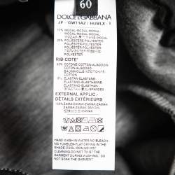 Pre Owned Dolce & Gabbana Black Knit Logo Detail Jogger Pants 5XL