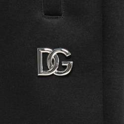Pre Owned Dolce & Gabbana Black Knit Logo Detail Jogger Pants 5XL