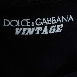 Pre Owned Dolce & Gabbana Vintage Black Playboy Printed Crewneck T-Shirt L