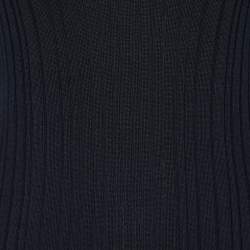 Pre Owned Dolce & Gabbana Navy Blue Rib Knit V-Neck Pullover L