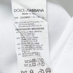 Pre Owned Dolce & Gabbana White Cotton Bee Embellished Shirt L