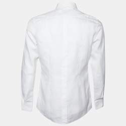 Pre Owned Dolce & Gabbana White Cotton Bee Embellished Shirt L