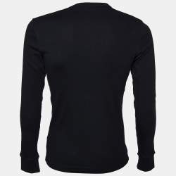 Pre Owned Dolce & Gabbana Black Cotton Knit Long Sleeve T-Shirt S