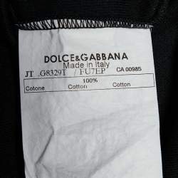Pre Owned Dolce & Gabbana Black Cotton Knit Long Sleeve T-Shirt S