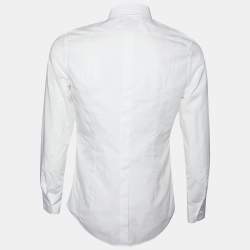 Pre Owned Dolce & Gabbana White Cotton Gold Fit Shirt M