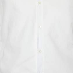 Pre Owned Dolce & Gabbana White Cotton Gold Fit Shirt M