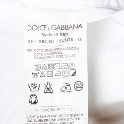 Pre Owned Dolce & Gabbana White Cotton Gold Fit Shirt M