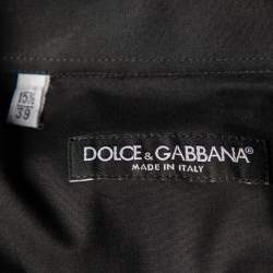 Pre Owned Dolce & Gabbana Black Cotton Button Front Shirt M