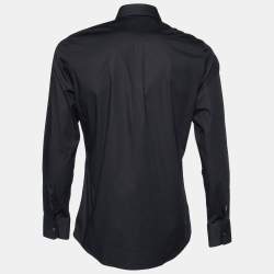 Pre Owned Dolce & Gabbana Black Cotton Button Front Shirt M
