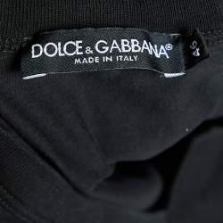 Pre Owned Dolce & Gabbana Black Cotton Knit V-Neck T-Shirt S